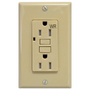 GFCI 15Amp IVORY Tamper and Weather Resistant - Self Test (UL943) Ivory