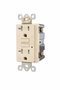 Ivory 20A GFCI outlet with tamper-resistant (TR) and weather-resistant (WR) design, featuring reset/test buttons, side wiring terminals, and durable construction for residential and commercial electrical safety applications.