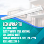 4 Feet LED Wrap Light T8 with Glossy White Steel Housing 3 CCT 105 Lumens