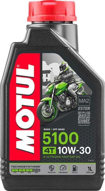 MOTUL - 104062 - 5100 4T Synthetic Blend Oil - 10W-30 - 1L