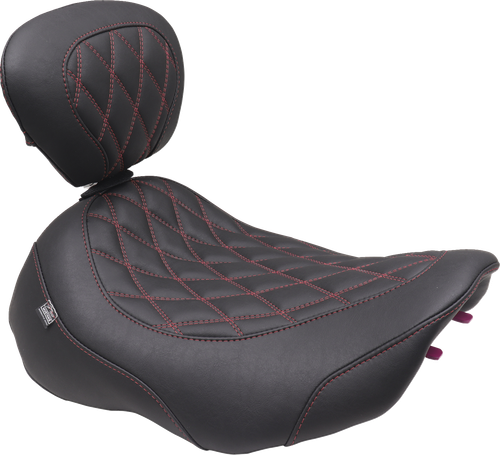 MUSTANG - 89503DC - Wide Tripper Seat - Solo - Dark Cherry Stitching - FLT/FLH '23-'25