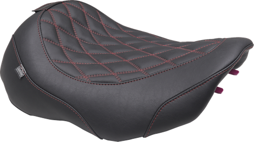 MUSTANG - 89503DC - Wide Tripper Seat - Solo - Dark Cherry Stitching - FLT/FLH '23-'25