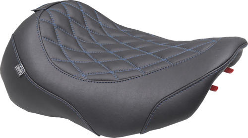 MUSTANG - 89503SB - Wide Tripper Seat - Solo - Sky Blue Stitching - FLT/FLH '23-'25