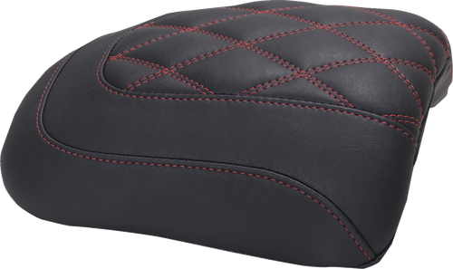 MUSTANG - 88611DC - Padded Passenger Seat Cowl - Double Diamond - Dark Cherry Stitch - FLT/FLH '23-'25