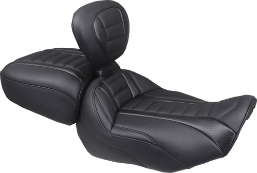 MUSTANG - 88420 - Deluxe Passenger Seat - Wide - Black Stitch - FLT/FLH '23-'25