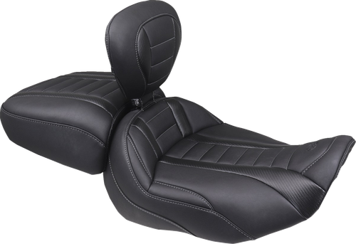 MUSTANG - 88420GM - Deluxe Passenger Seat - Wide - Gunmetal Stitch - FLT/FLH '23-'25