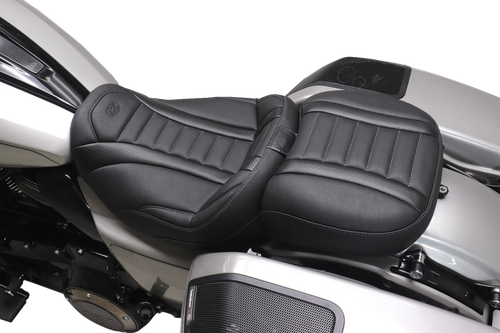 MUSTANG - 88420GM - Deluxe Passenger Seat - Wide - Gunmetal Stitch - FLT/FLH '23-'25