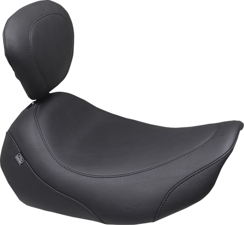MUSTANG - 89402 - Wide Tripper Solo Seat - Backrest Receiver - Black Stitch - FLT/FLH '23-'25