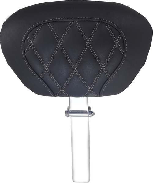 MUSTANG - 89539GM - Driver Backrest - Double Diamond - Gun Metal Stitch - FLH/FLT '08-'25