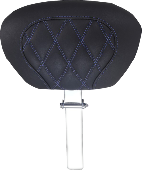 MUSTANG - 89539SB - Driver Backrest - Double Diamond - Sky Blue Stitch - FLH/FLT '08-'25
