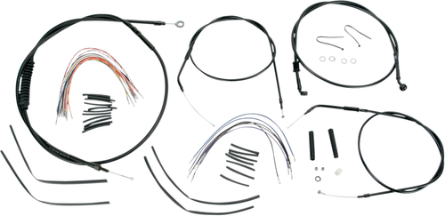 BURLY BRAND - B30-1003 - Complete Black Vinyl Handlebar Cable/Line Kit for Ape Hangers - 16" - '04-'06 Sportster