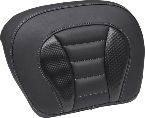 MUSTANG - 88405GM - Deluxe Chopped Tour-Pak Sissy Bar Pad - Black w/ Gunmetal Stitch - Touring