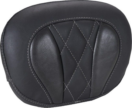 MUSTANG - 88450GM - Deluxe Sissy Bar Pad - Diamond - Gunmetal Stitch - FLT/FLH '23-'25