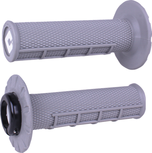 ODI - J33HWG-B - Half Waffle v2.1 Lock-On Grips - ATV/MX - Soft Gray/Black
