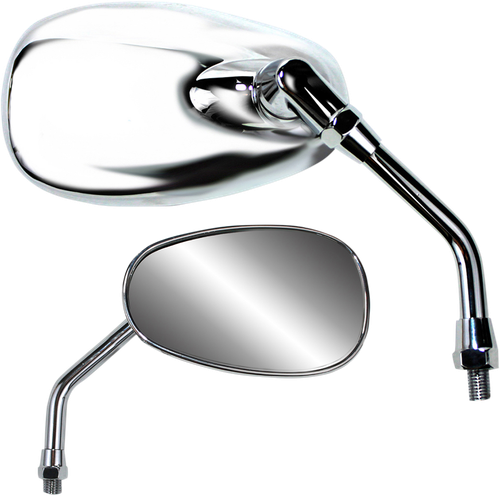 PARTS UNLIMITED - 0640-0946 - Mirror - American-Style/Standard - Side View - Oval - Chrome - 5-1/2" - Each