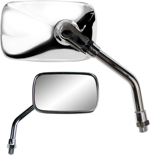 PARTS UNLIMITED - 0640-0957 - Mirror - Mini - Side View - Rectangle - Chrome - M10x1.25 - Each