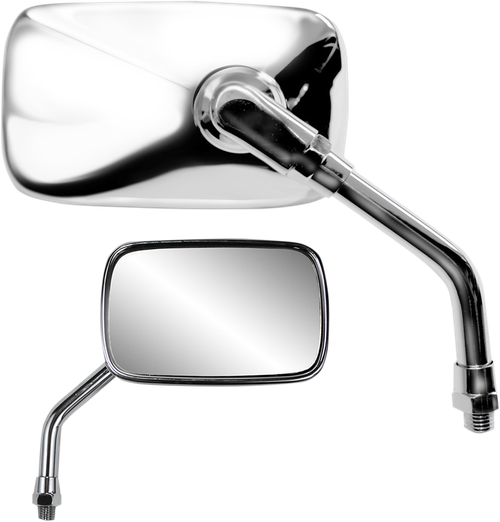 PARTS UNLIMITED - 0640-0958 - Mirror - Mini - Side View - Rectangle - Chrome - M10x1.25 (Left Hand) - Each