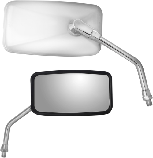PARTS UNLIMITED - 0640-0974 - Mirror - Side View - Cruiser - Standard - Rectangular - Stainless Steel