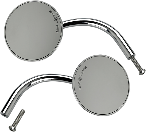 BILTWELL - 6503-400-532 - Mirrors - Utility - Side View - Round - Perch - Chrome - Pair