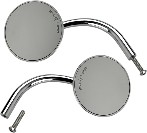 BILTWELL - 6503-400-532 - Mirrors - Utility - Side View - Round - Perch - Chrome - Pair