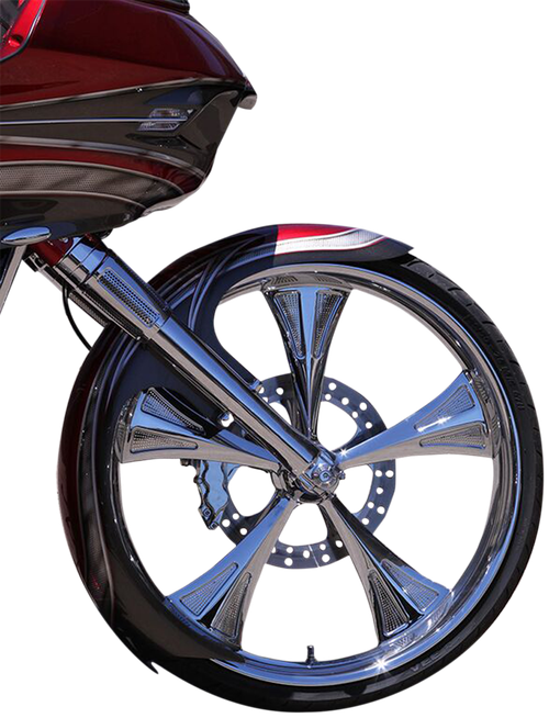 PAUL YAFFE BAGGER NATION - PYO:TALON21-13E-S - Talon Front Fender - 21" Wheel - With Satin Adapters - HD Touring/Trike