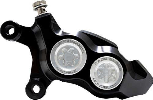 PERFORMANCE MACHINE (PM) - 0053-2957-MC - Caliper - 137 X 4B - Left - Black Anodized with Clear Bore Caps