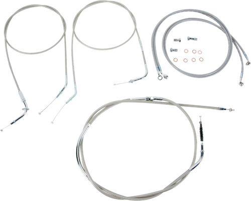 BARON - BA-8076KT-18 - Stainless Handlebar Cable/Line Kit - 18"-20" - VN2000