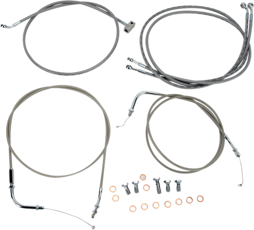 BARON - BA-8059KT-18 - Stainless Handlebar Cable/Line Kit - 18"-20" - Roadliner