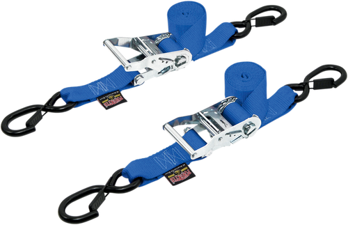 POWERTYE MFG. - 30573-S - Ratchet Tie-Downs - 1-1/2" x 6-1/2' - Blue