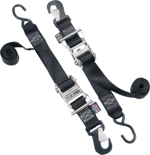 POWERTYE MFG. - 32572 - Big Daddy Tie-Downs - 2" - Snap-hook/S-hook End Combination - Black