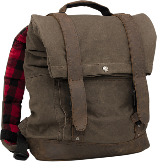 BURLY BRAND - B15-1020D - Roll Top Backpack - Dark Oak