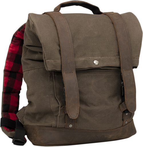 BURLY BRAND - B15-1020D - Roll Top Backpack - Dark Oak
