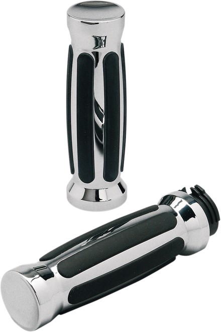 PRO-ONE PERF.MFG. - 802430 - Custom Straight Rubber Grips - Chrome