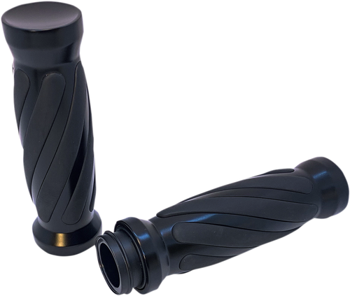 PRO-ONE PERF.MFG. - 490011B - Custom Twisted Rubber Grips - TBW - Black