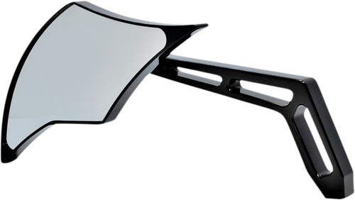 PRO-ONE PERF.MFG. - 102300AB - Mirror - Weekend Warrior - Side View - Cut-Out/Flame Head - Oblong - Black - Left