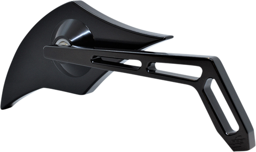 PRO-ONE PERF.MFG. - 102301AB - Mirror - Weekend Warrior - Side View - Cut-Out/Flame Head - Oblong - Black - Right