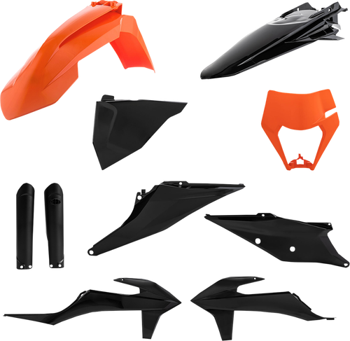 ACERBIS - 2791545225 - Full Body Kit - '16 OEM Black/Orange - KTM - EX/XC '20-'23