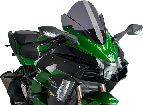 PUIG HI-TECH PARTS - 9704F - Race Windscreen - 15-3/4” - Dark Smoke - Kawasaki