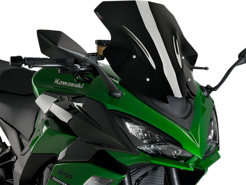 PUIG HI-TECH PARTS - 20471N - Race Windscreen - 18-7/8” - Black - Kawasaki
