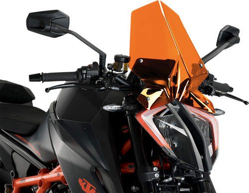 PUIG HI-TECH PARTS - 20461T - New Generation Windscreen - 16-1/4” - Orange - 1290 Super Duke R