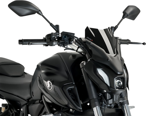 PUIG HI-TECH PARTS - 20618N - New Generation Windscreen - 12-1/2” - Black - MT-07
