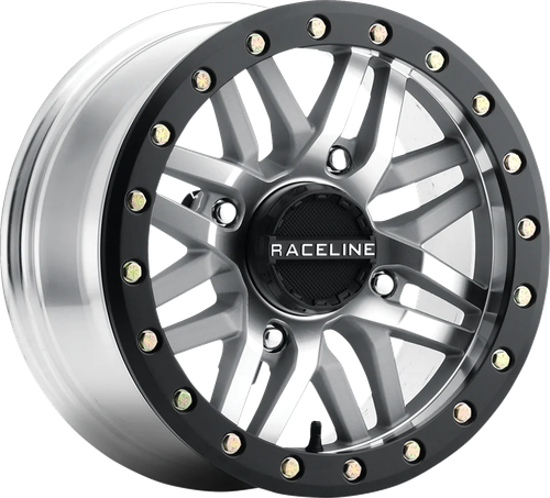 RACELINE WHEELS - A91MA-51056-00 - Wheel - Ryno - Beadlock - Front/Rear - Machined/with Black Ring - 15x10 - 4/156 - 5+5
