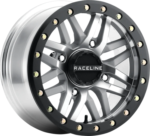 RACELINE WHEELS - A91MA-57056+10 - Wheel - Ryno - Beadlock - Front/Rear - Machined/with Black Ring - 15x7 - 4/156 - 5+2 (+10 mm)