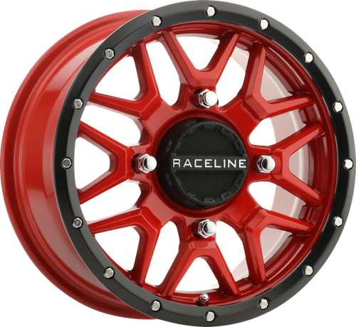 RACELINE WHEELS - A94R-47056+38 - Wheel - Krank - Simulated Beadlock - Front/Rear - Red - 14x7 - 4/156 - 6+1 (+38 mm)