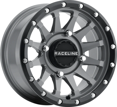 RACELINE WHEELS - A95SG-47056+10 - Wheel - Trophy - Simulated Beadlock - Front/Rear - Stealth Gray - 14x7 - 4/156 - 5+2 (+10 mm)