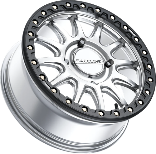 RACELINE WHEELS - A14SB-77012+25 - Wheel - Alpha - Front/Rear - Hyper Silver/with Black Ring - 17x7 - 5/4.5 - +25 mm