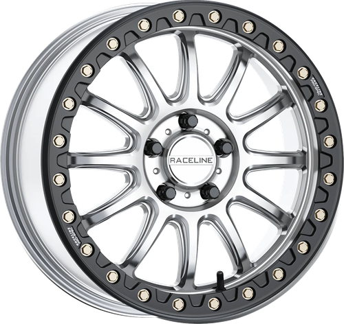 RACELINE WHEELS - A14SB-77012+40 - Wheel - Alpha - Front/Rear - Hyper Silver/with Black Ring - 17x7 - 5/4.5 - +40 mm