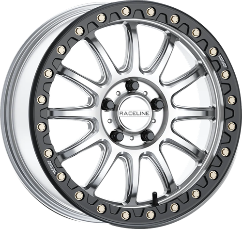 RACELINE WHEELS - A14SB-77037+25 - Wheel - Alpha - Front/Rear - Hyper Silver/with Black Ring - 17x7 - 4/137 - +25 mm