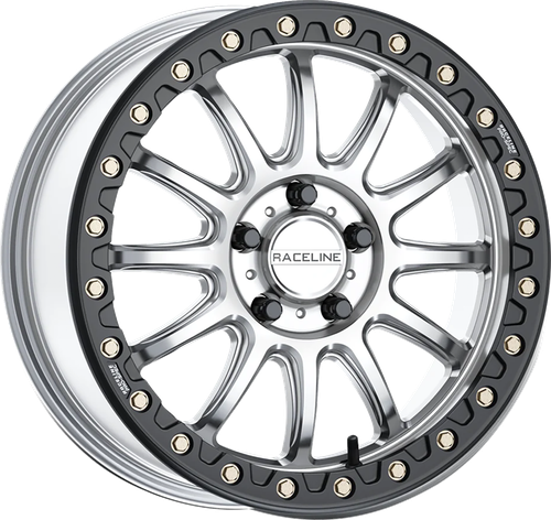 RACELINE WHEELS - A14SB-77056+25 - Wheel - Alpha - Front/Rear - Hyper Silver/with Black Ring - 17x7 - 4/156 - +25 mm