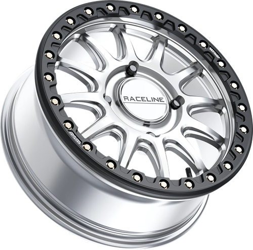 RACELINE WHEELS - A14SB-77056+25 - Wheel - Alpha - Front/Rear - Hyper Silver/with Black Ring - 17x7 - 4/156 - +25 mm